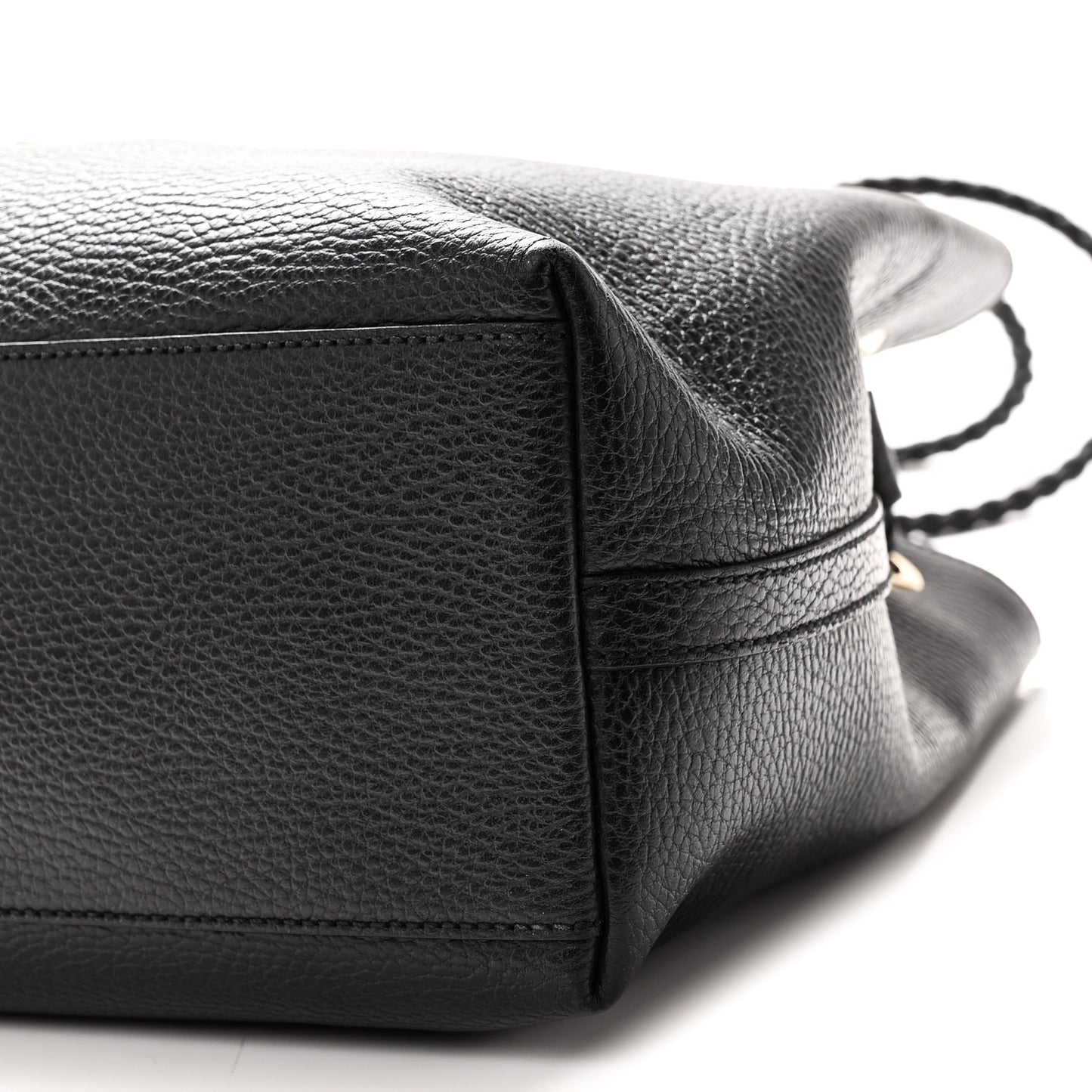 Calfskin Medium Braided Handle Gifford Tote Black