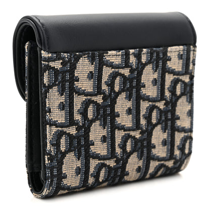 Christian Dior Smooth Calfskin Oblique Saddle Lotus Wallet Blue 4 of 7