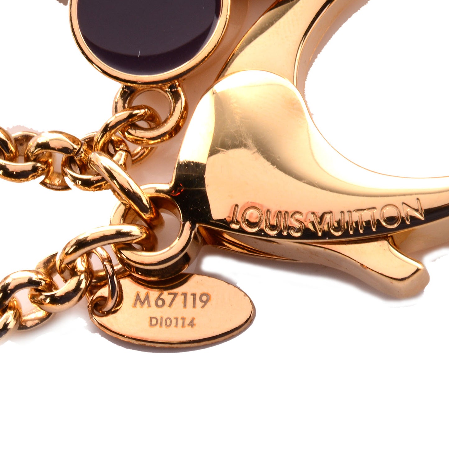 Fleur De Monogram Bag Charm Dore