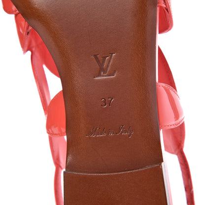 Louis Vuitton Patent Springtime Flat Sandals 37 Corail 7 of 10