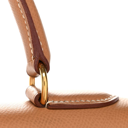 Hermes Courchevel Kelly Sellier 28  Tabac Camel 11 of 13