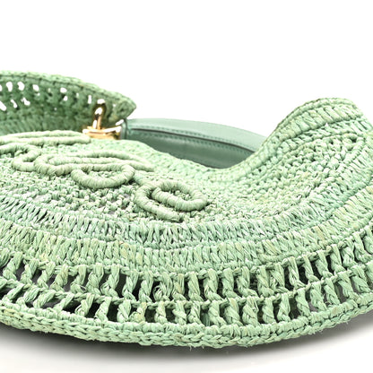 Chloe Raffia Calfskin Summer Banana Hobo Tea Leaf Green 9 of 9
