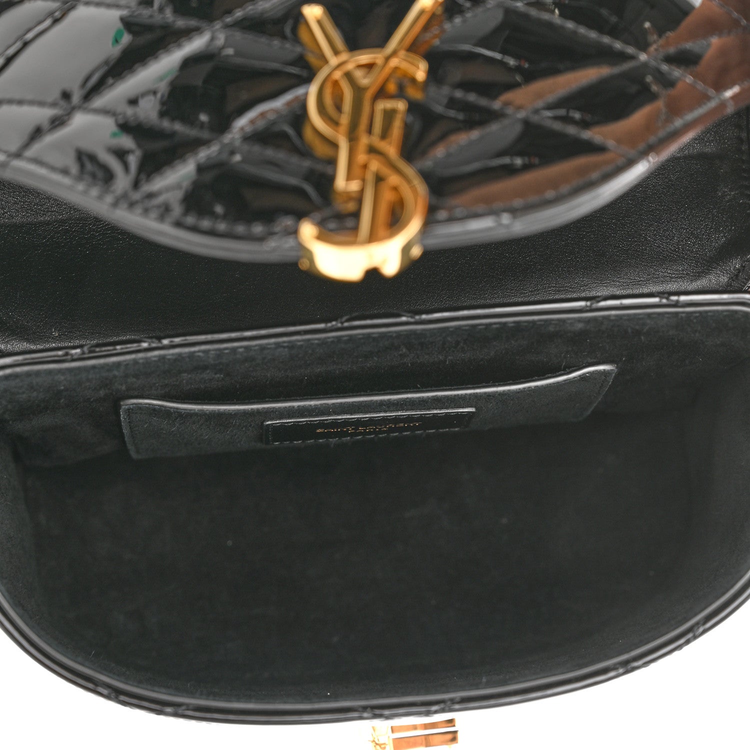 Saint Laurent Patent Matelasse Monogram June Box Bag Black 5 of 9
