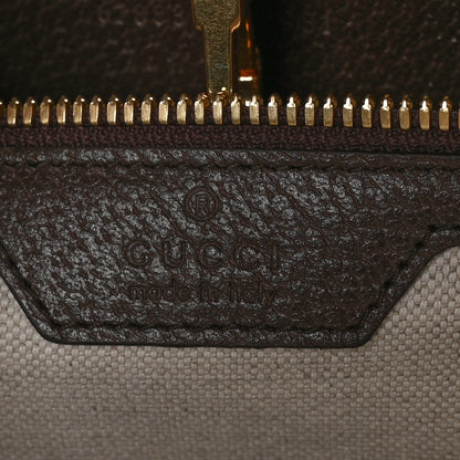 Gucci Monogram Jumbo GG Textured Dollar Calfskin Web Tote Bag Camel Ebony New Acero 6 of 13