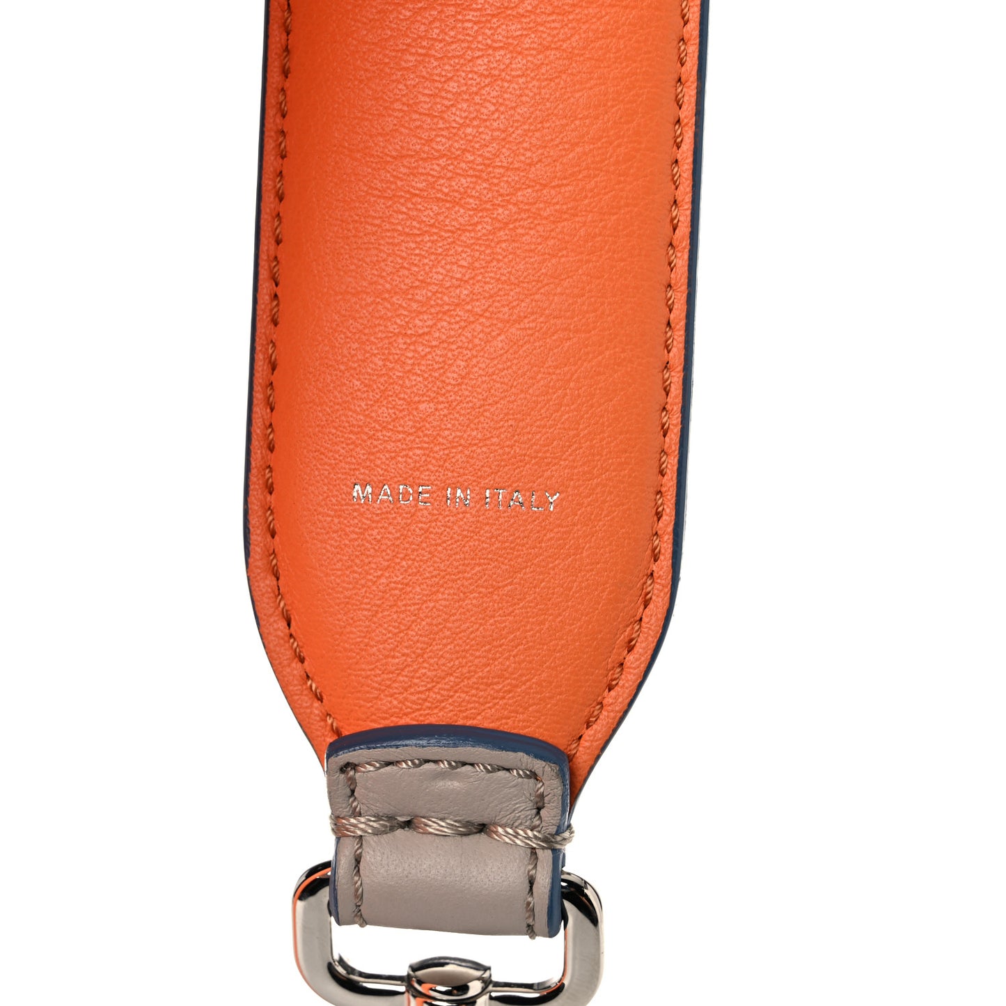 Vitello Dolce Plexiglass Bi-Color Studded Strap You Grigio Polvere Arancio Multicolor