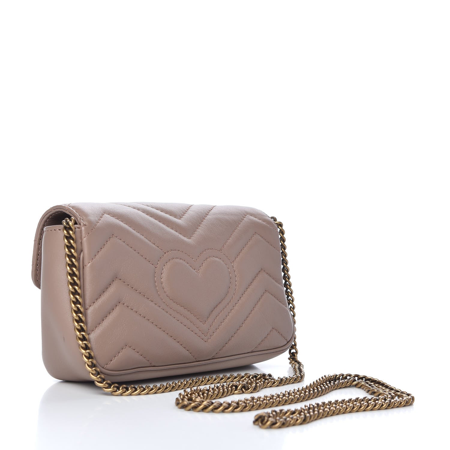 Gucci Calfskin Matelasse Super Mini GG Marmont Shoulder Bag Porcelain Rose 3 of 10