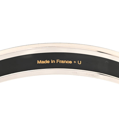 Hermes Printed Enamel Narrow lOP'H Bracelet 65 White 4 of 5