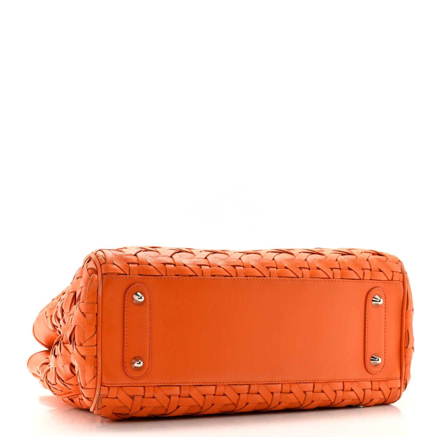 Christian Dior Lambskin Woven Lady Dior Avenue Tote Orange 4 of 14
