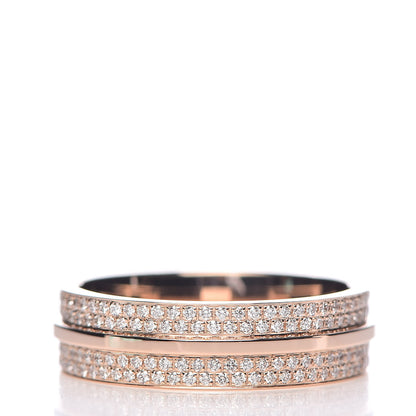 Tiffany 18K Rose Gold Diamond T Two Band Ring 58 8.5 3 of 5