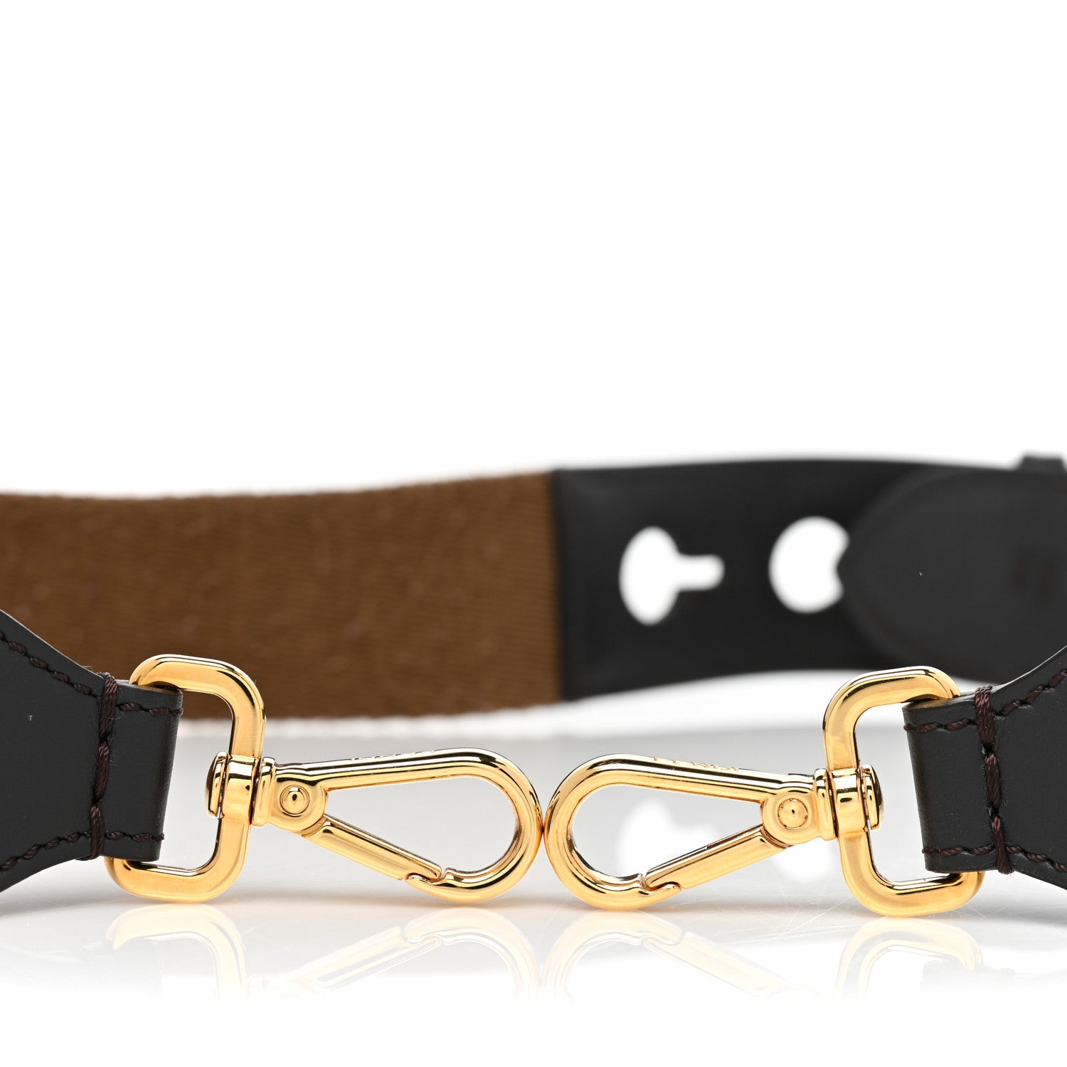 Fendi Ribbon Vitello Century FF 1974 Studded Strap You Fango Marrone Ebano 5 of 5