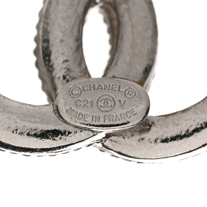 Chanel Crystal CC Earrings Silver 4 of 5
