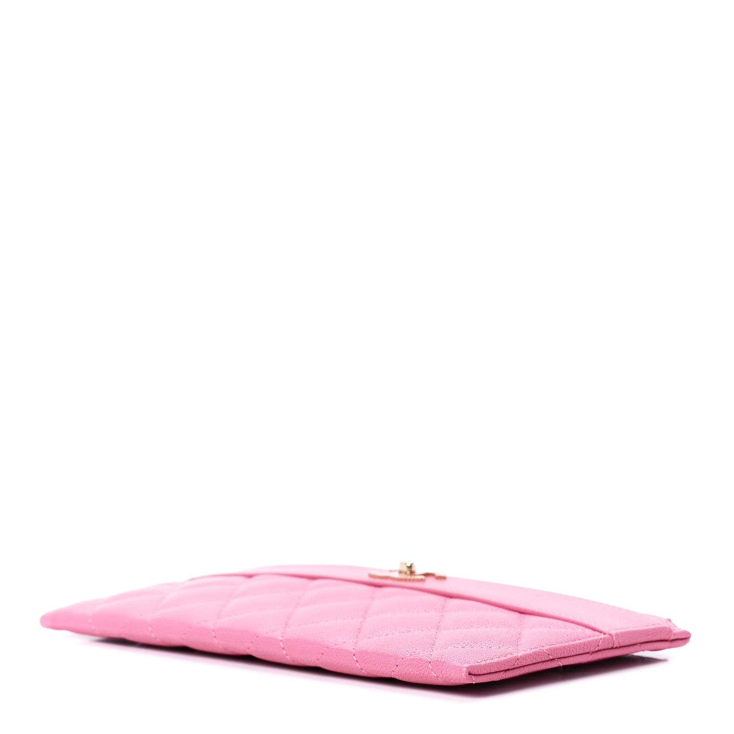 Chanel Sheepskin Quilted Mademoiselle Vintage Zip Pouch Pink 10 of 12