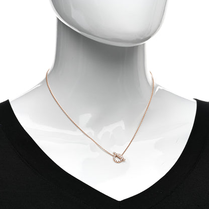 Hermes 18K Rose Gold Diamond Finesse Pendant Necklace 2 of 5
