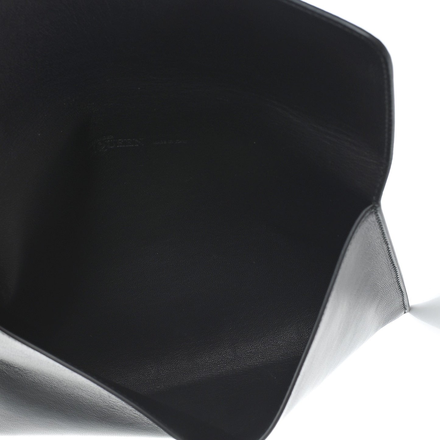 Calfskin Skull Envelope Clutch Black