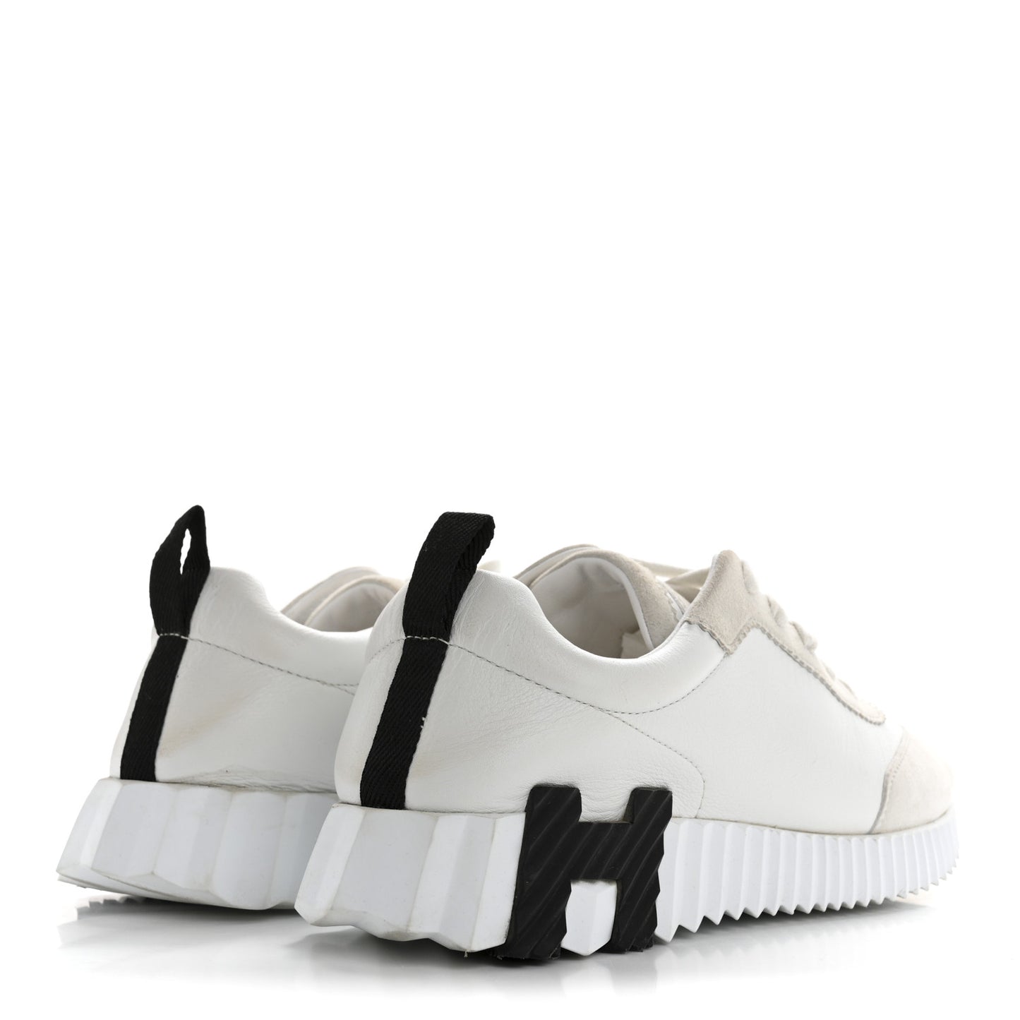 Goatskin Suede Goatskin Bouncing Sneakers 38 White Black