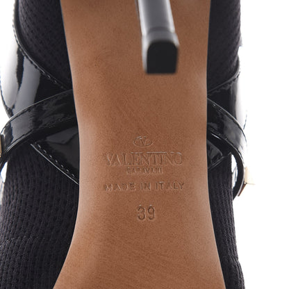 Valentino Garavani Knit Patent Rockstud Bodytech 105mm Ankle Boots 39 Black 6 of 8