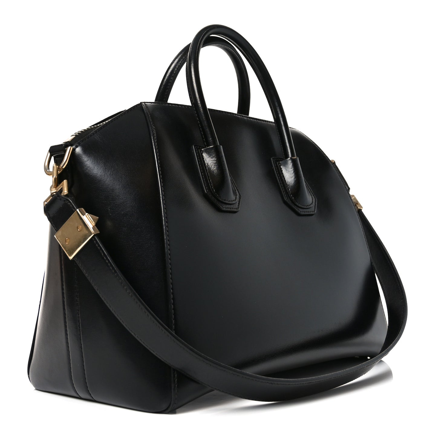 Shiny Lord Calfskin Medium Antigona Black