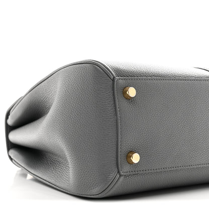 Celine Grained Calfskin Medium 16 Top Handle Bag Grey 9 of 10