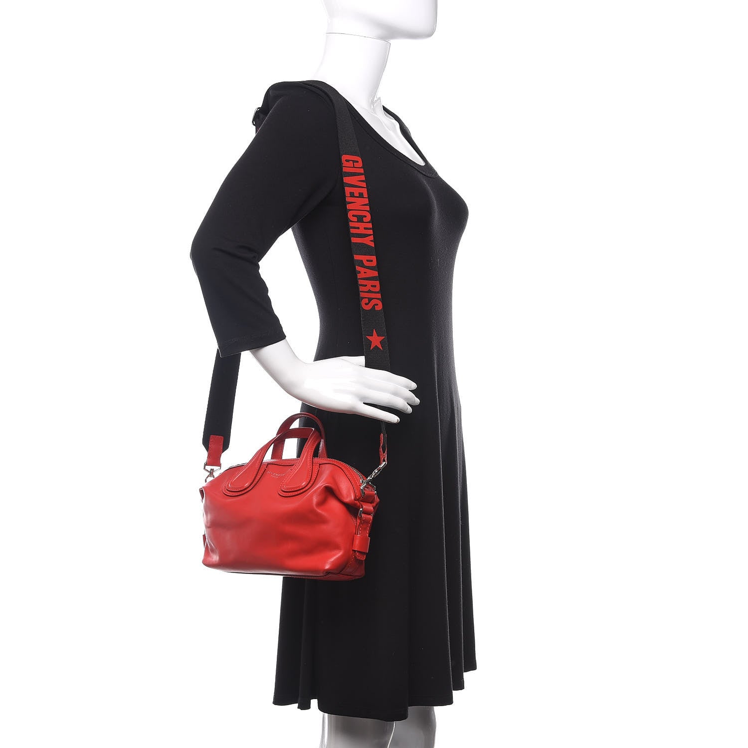Givenchy Calfskin Micro Nightingale Logo Strap Red 2 of 10