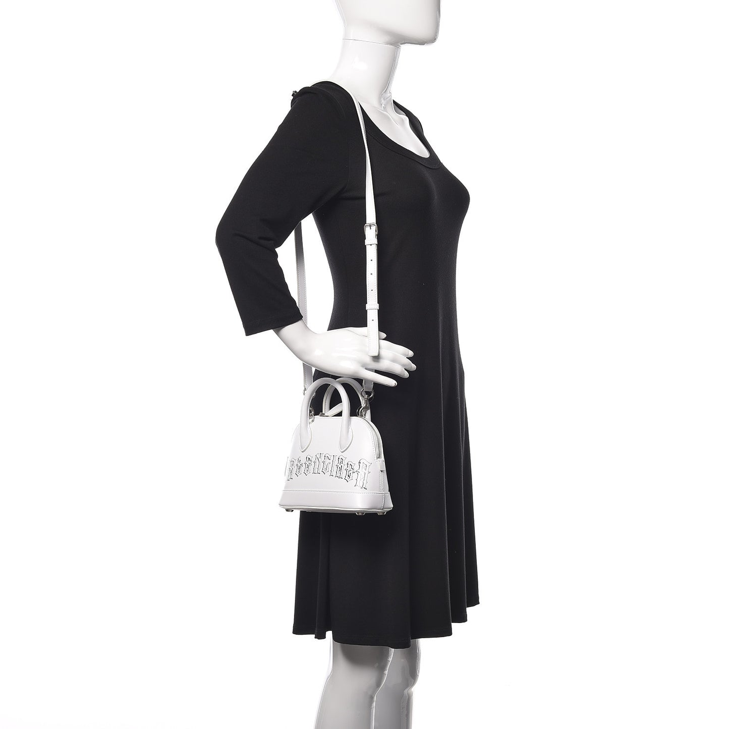 Calfskin Gothic Logo XXS Ville Top Handle Bag White