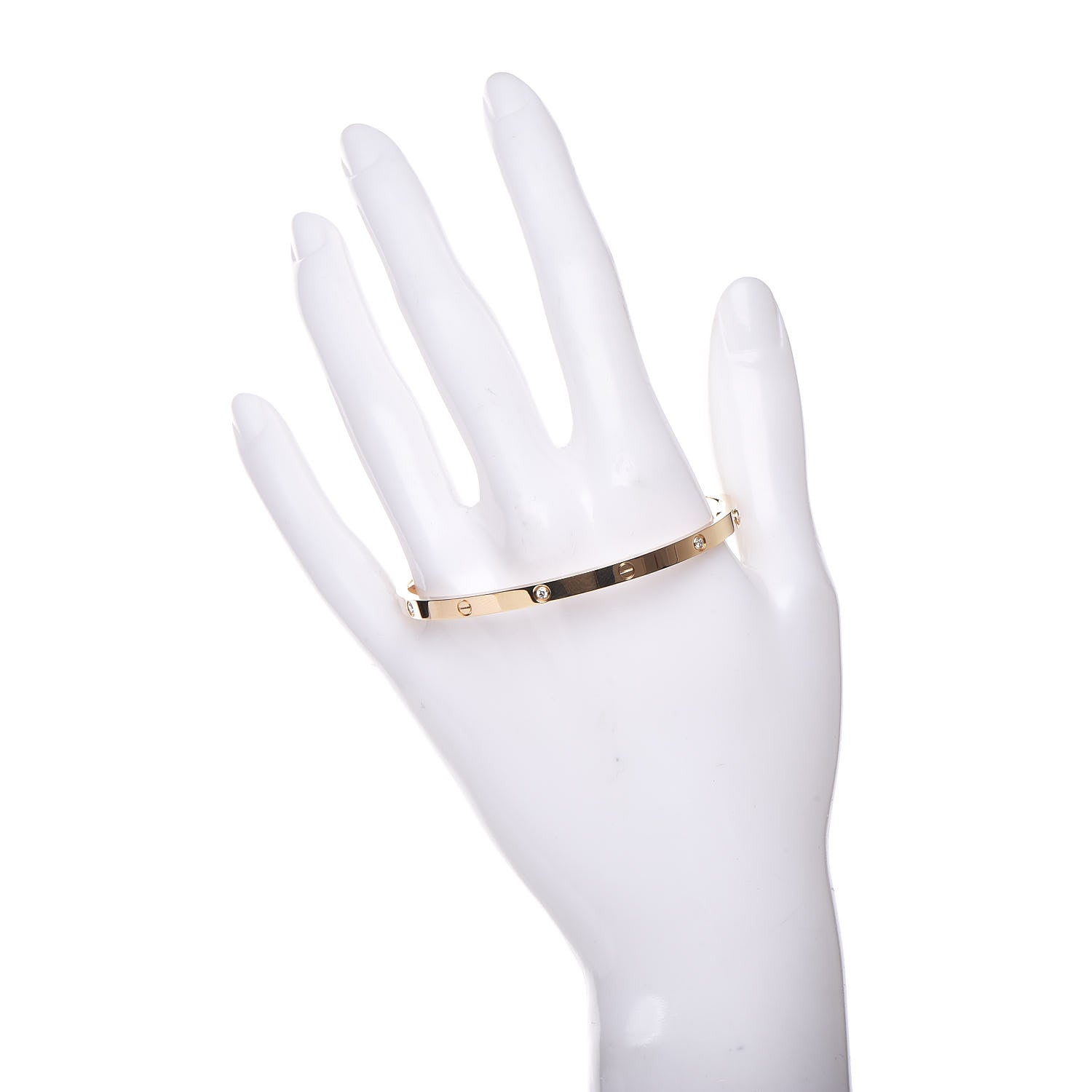 Cartier 18K Yellow Gold 6 Diamond Small LOVE Bracelet 17 2 of 6