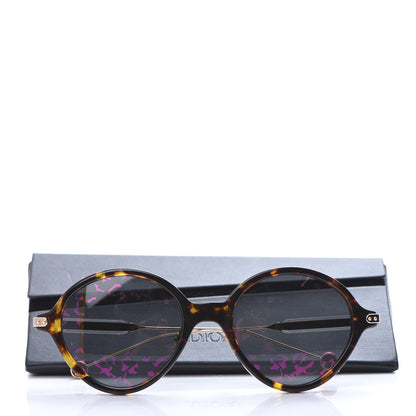 Christian Dior Acetate Leaf Print Umbrage Round Sunglasses Pink Foliage 7 of 7