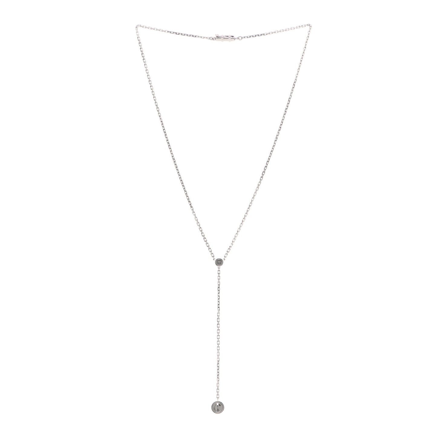 18K White Gold LOVE Drop Necklace