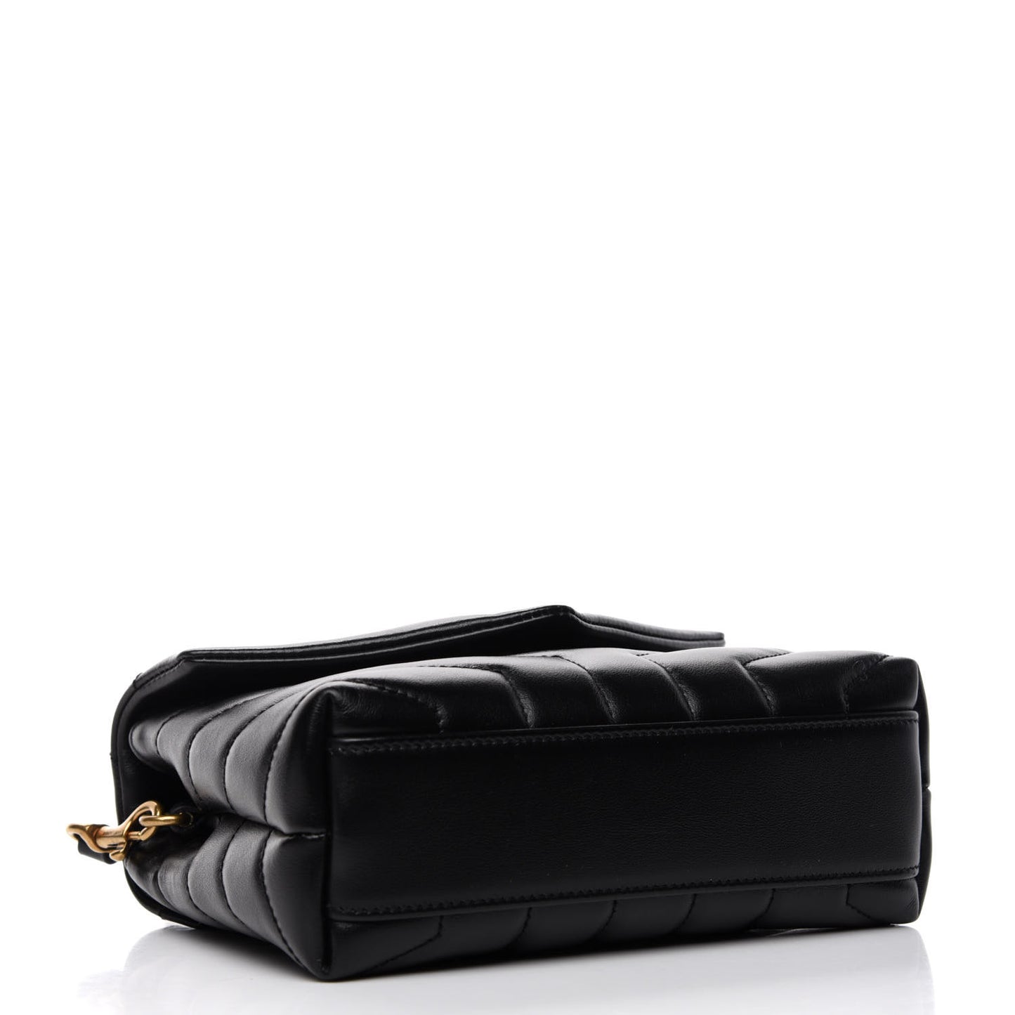 Calfskin Y Quilted Monogram Toy Loulou Crossbody Bag Black