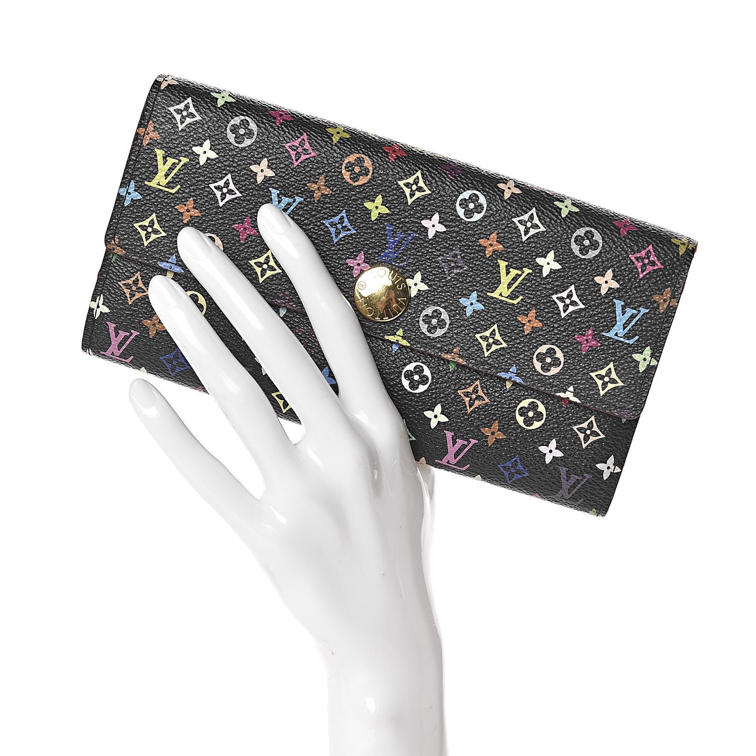 Louis Vuitton Monogram Multicolor Sarah Wallet Black Grenade 2 of 8