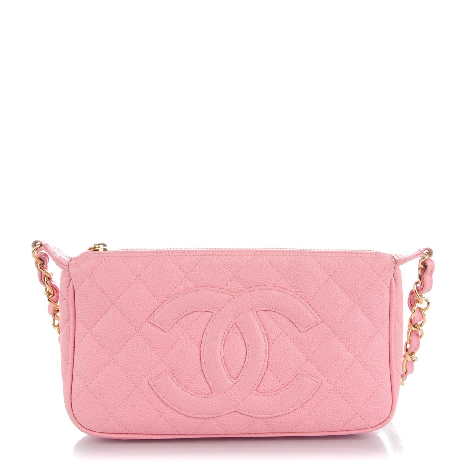 Chanel Caviar Quilted Pochette Pink 1 of 7