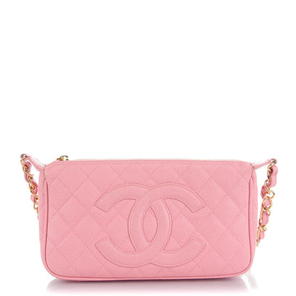 Chanel Caviar Quilted Pochette Pink 1 of 7
