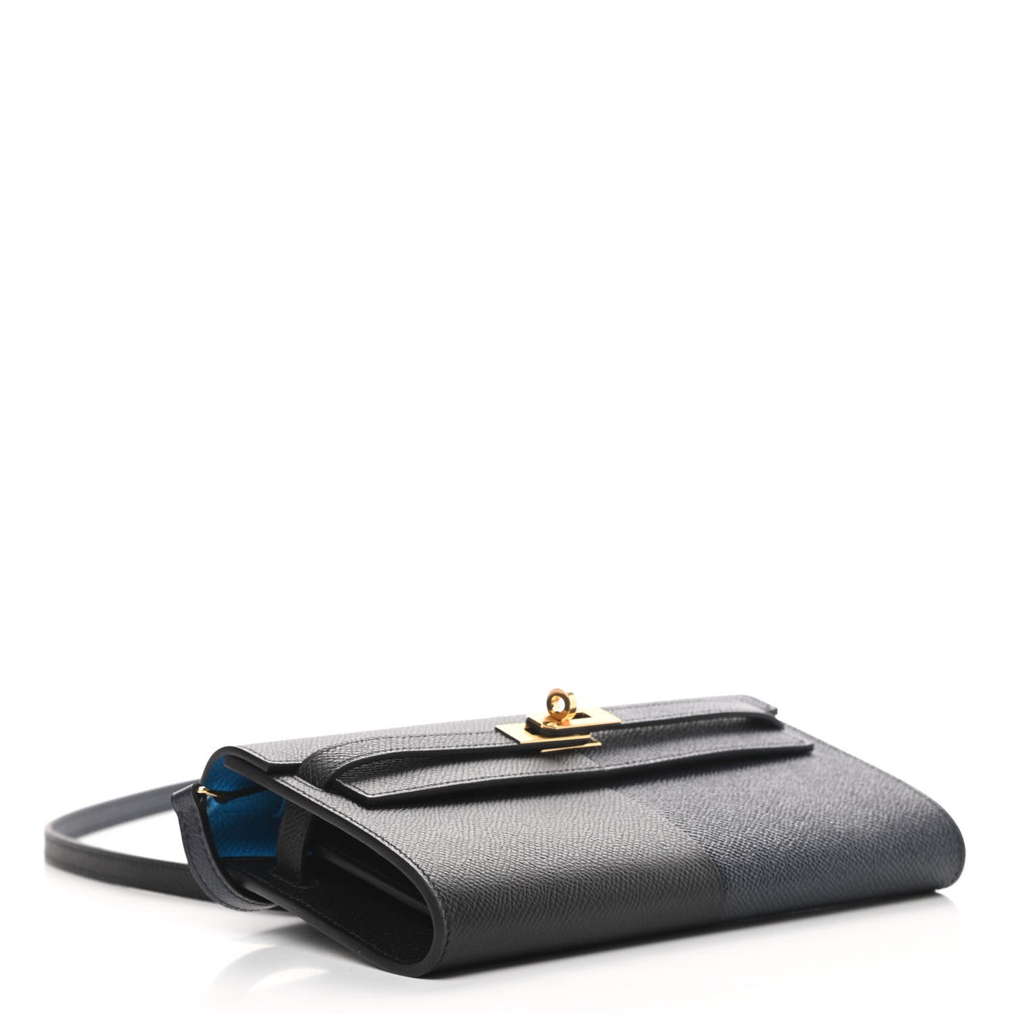 Epsom Casaque Kelly Wallet To Go Black Bleu Indigo Bleu Frida