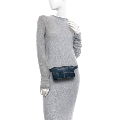 Bottega Veneta Lambskin Maxi Intrecciato Urban Stitch Mini Cassette Belt Bag Deep Blue 2 of 11