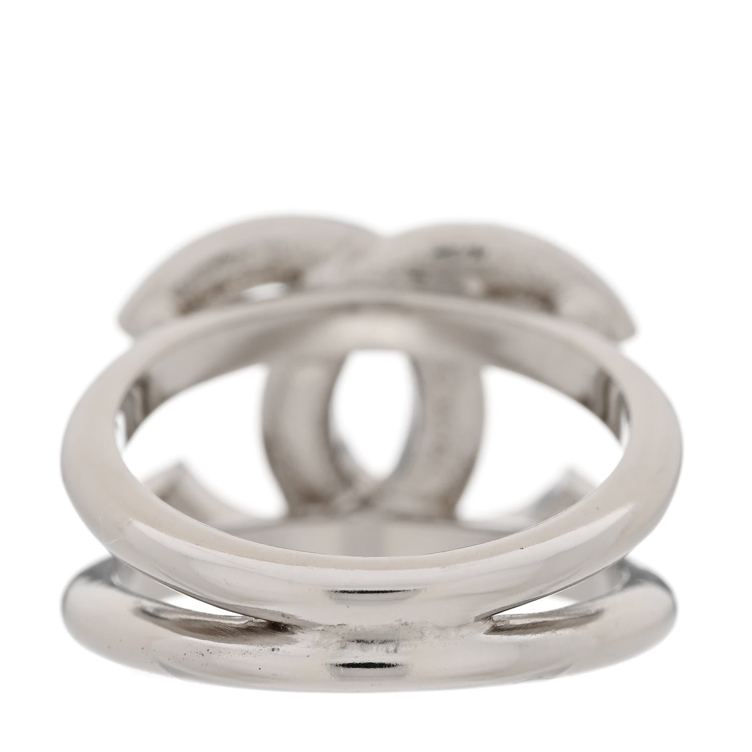 Chanel Crystal CC Ring 52 6 Silver 4 of 5