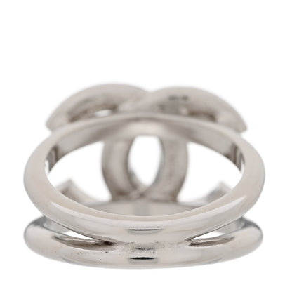 Chanel Crystal CC Ring 52 6 Silver 4 of 5