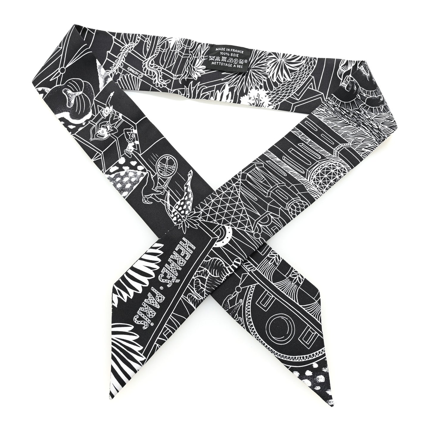 Silk Animapolis Twilly Black White