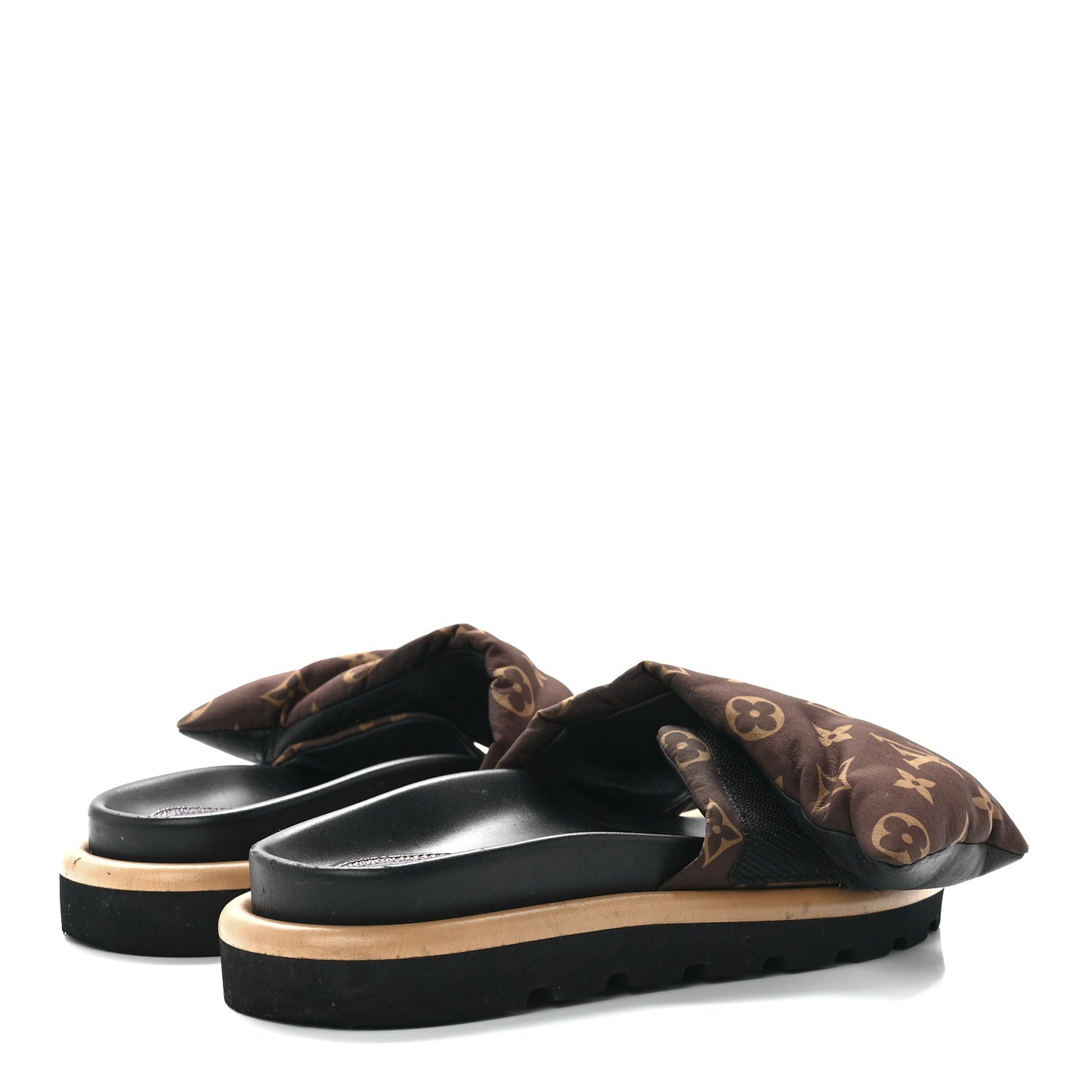 Nylon Monogram Pool Pillow Comfort Mule 38 Cacao Brown