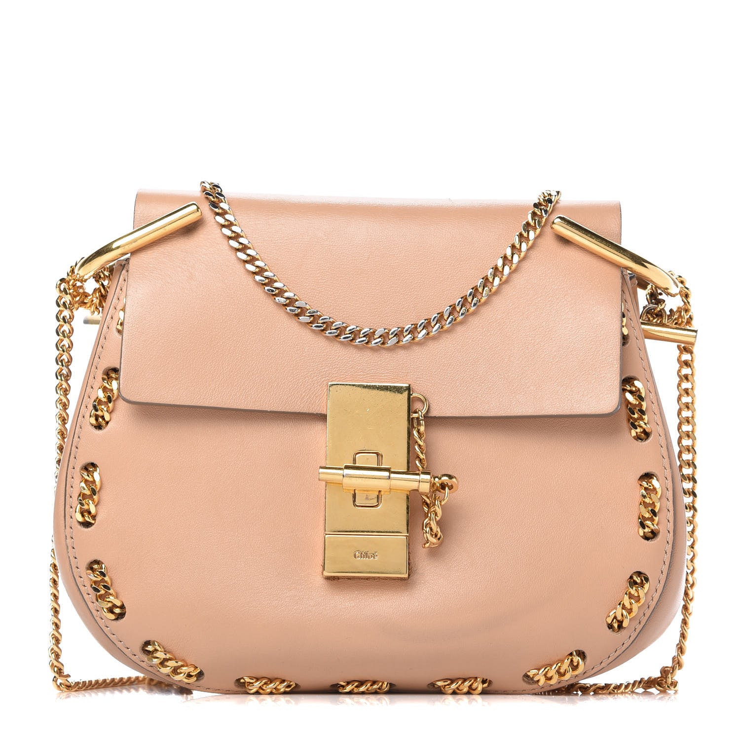 Chloe Calfskin Mini Drew Chain Shoulder Bag Blush Nude 1 of 9