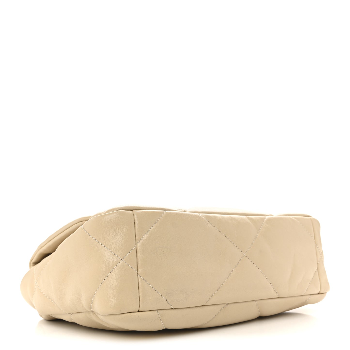 Lambskin Quilted Medium Chanel 19 Flap Light Beige