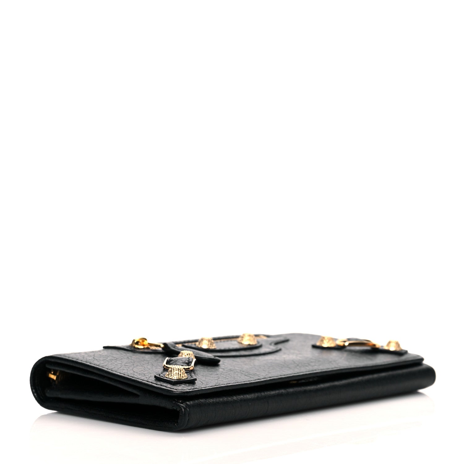 Balenciaga Agneau Giant 12 Gold Hardware Money Wallet Black 4 of 10