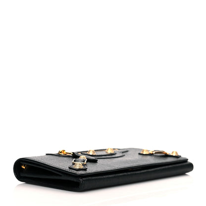 Balenciaga Agneau Giant 12 Gold Hardware Money Wallet Black 4 of 10