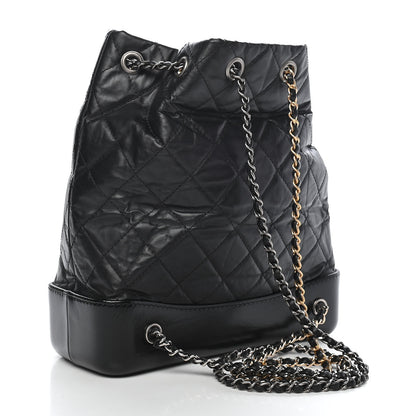 Chanel Aged Calfskin Quilted Gabrielle Backpack Black 3 of 9