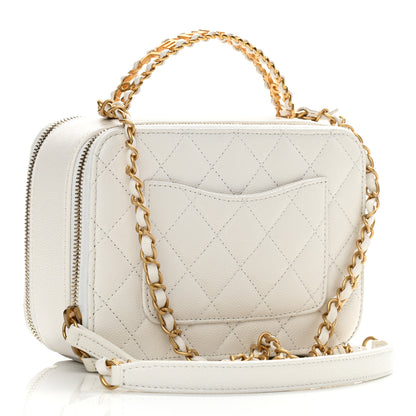 Chanel Caviar Quilted Small Pick Me Up Vanity Case White 3 of 10