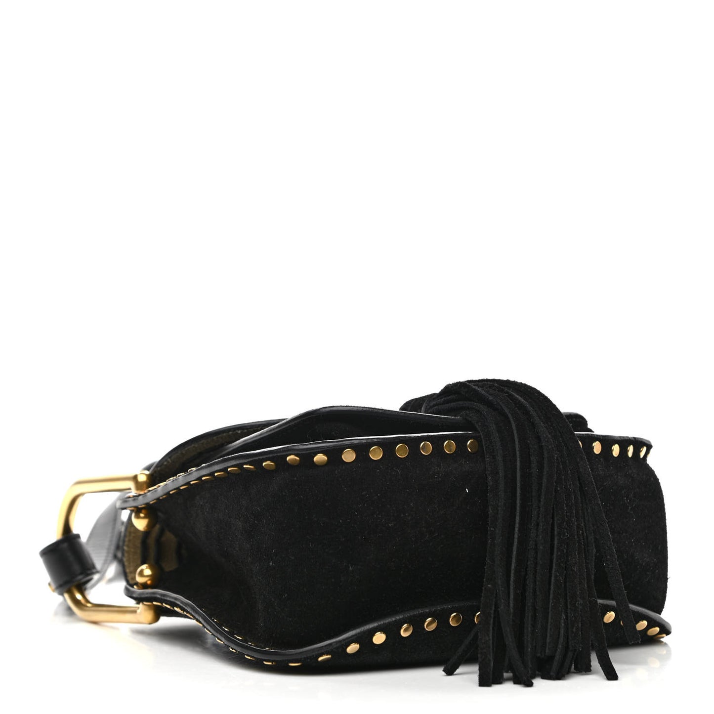 Suede Calfskin Braided Mini Hudson Shoulder Bag Black