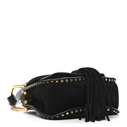 Chloe Suede Calfskin Braided Mini Hudson Shoulder Bag Black 4 of 9