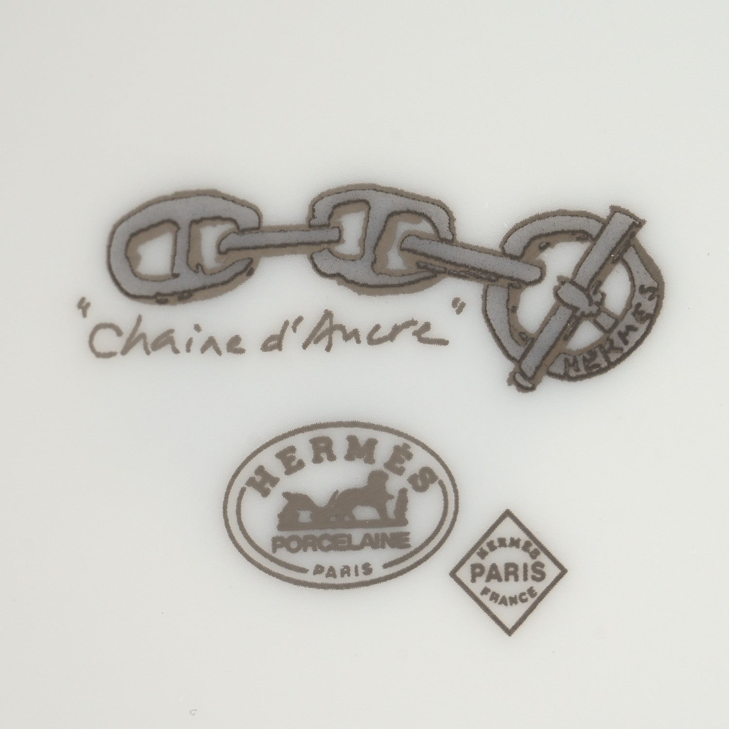 Hermes Porcelain Platinum Chaine d'Ancre Tea Cup and Saucer Set of 2 6 of 14