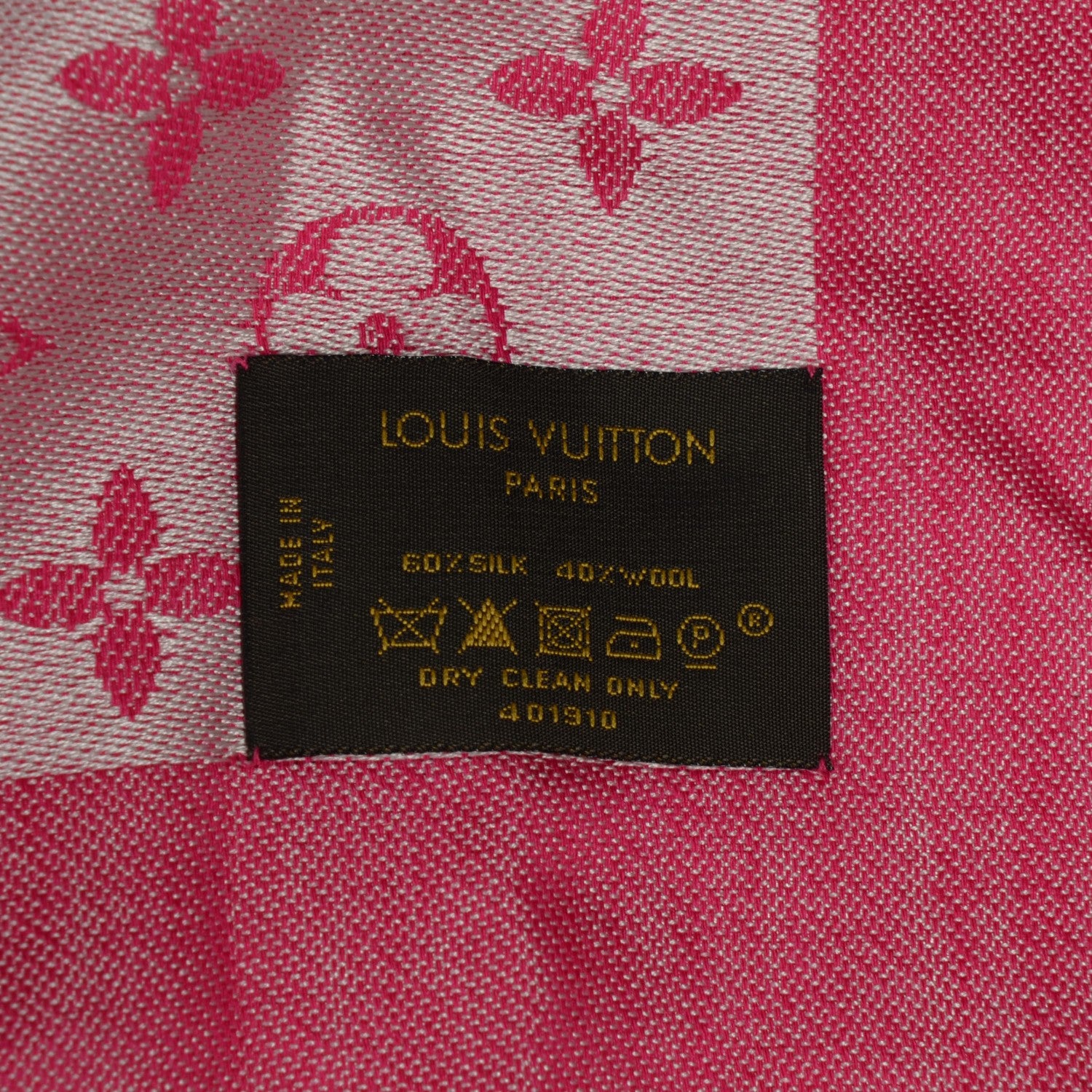Louis Vuitton Silk Wool Monogram Denim Shawl Pivoine 5 of 5