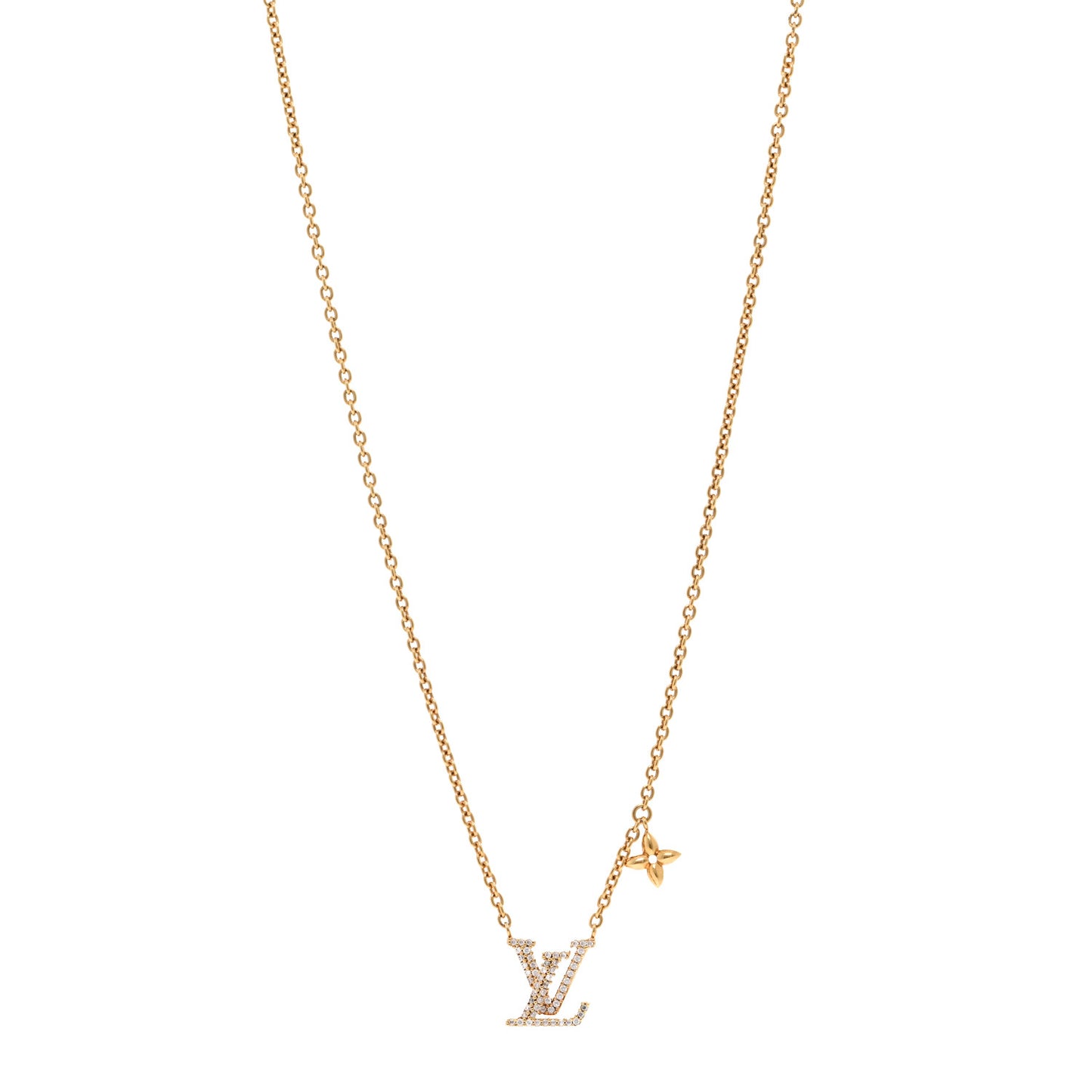 Metal Crystal LV Iconic Necklace Gold