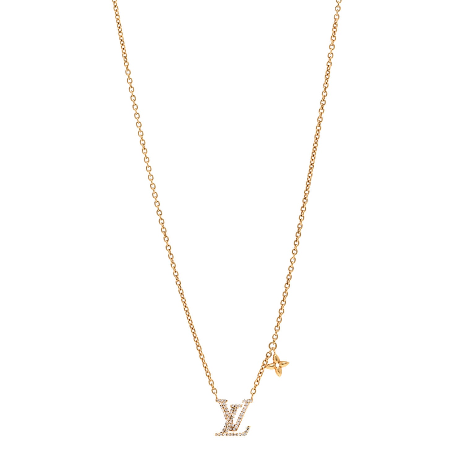 Louis Vuitton Metal Crystal LV Iconic Necklace Gold 1 of 7