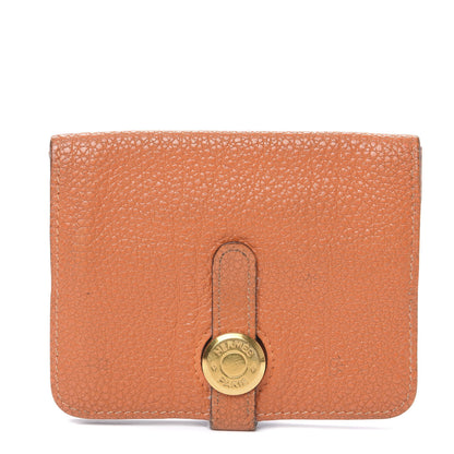 Hermes Togo Dogon Card Case Key Holder Orange 1 of 9